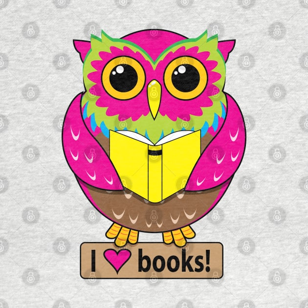 Owl: I Love Books by Buffyandrews